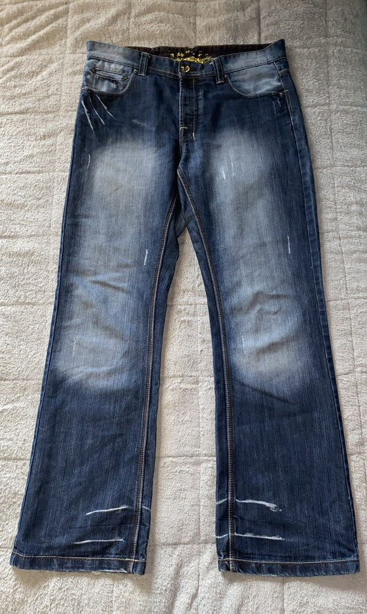BURTON Baggy Dark-Blue Denim Jeans (W34)